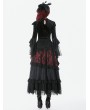 Dark in love Black Retro Gothic Velvet Lace Embroidered Shirt for Women