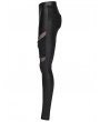 Punk Rave Black Gothic Punk Pleated Mesh Splicing Leggings for Women