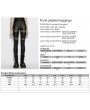 Punk Rave Black Gothic Punk Pleated Mesh Splicing Leggings for Women
