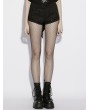 Punk Rave Black Gothic Punk Symmetrical Zipper Shorts for Women