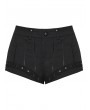 Punk Rave Black Gothic Punk Symmetrical Zipper Shorts for Women