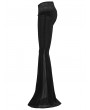 Punk Rave Black Gothic Mesh Panel Velvet Flared Pants for Women
