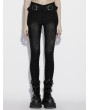 Punk Rave Black Gothic Castle Dark Pattern Jacquard Jeans for Women