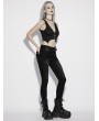 Punk Rave Black Gothic Castle Dark Pattern Jacquard Jeans for Women
