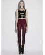 Punk Rave Red Gothic Church Skull Printed Leggings for Women