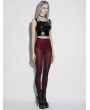 Punk Rave Red Gothic Church Skull Printed Leggings for Women