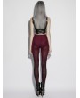 Punk Rave Red Gothic Church Skull Printed Leggings for Women
