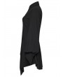 Punk Rave Black Gothic Asymmetrical Lantern Sleeve Short Shirt Dress