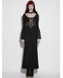 Punk Rave Black Gothic Velvet Hollow Fared Sleeve Long Fishtail Dress