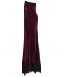 Punk Rave Red Gothic High Waist Ruched Velvet Fishtail Skirt