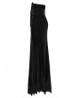 Punk Rave Black Gothic High Waist Ruched Velvet Fishtail Skirt
