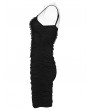 Punk Rave Black Gothic Sexy Slip Ruched Bodycon Short Dress