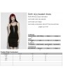 Punk Rave Black Gothic Sexy Slip Ruched Bodycon Short Dress