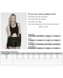 Punk Rave Black Gothic Punk Buckle Decor Low Waist Pleated Mini Skirt