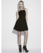 Punk Rave Black Gothic Punk Studded Slip A-Line Short Dress