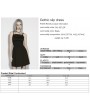 Punk Rave Black Gothic Punk Studded Slip A-Line Short Dress