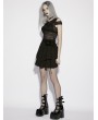 Punk Rave Black Gothic Perspective Mesh Patterned Lace Short Dress