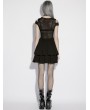 Punk Rave Black Gothic Perspective Mesh Patterned Lace Short Dress