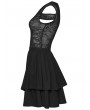 Punk Rave Black Gothic Perspective Mesh Patterned Lace Short Dress