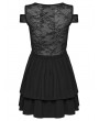 Punk Rave Black Gothic Perspective Mesh Patterned Lace Short Dress
