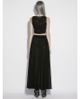 Punk Rave Black Gothic Sexy Perspective Mesh Slit Long Skirt