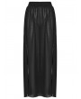Punk Rave Black Gothic Sexy Perspective Mesh Slit Long Skirt