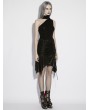 Punk Rave Black Gothic Wasteland Punk Ruched Irregular Skirt