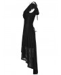Punk Rave Black Gothic Cross Flutter Sleeve Lace High-Low Dress