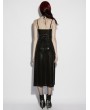 Punk Rave Black Gothic Punk Sexy Pentagram Slip Slit Dress