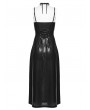 Punk Rave Black Gothic Punk Sexy Pentagram Slip Slit Dress