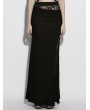 Punk Rave Black Gothic Asymmetrical Ruched Lace Fishtail Long Skirt