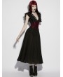 Punk Rave Red Gothic Embroidery Lace Spiked Corset Waistband