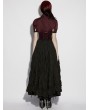 Punk Rave Red Gothic Embroidery Lace Spiked Corset Waistband