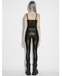 Punk Rave Black Gothic Punk Handsome Camisole Top for Women