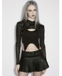 Punk Rave Black Gothic Punk Pullover Hooded Ultra Crop Top for Women