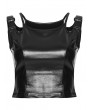 Punk Rave Black Gothic Punk Buckle Vest Top for Women