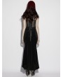 Punk Rave Black Gothic Rose Applique Mesh Corset Top for Women