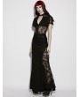 Punk Rave Black Gothic Perspective Lace Short Sleeve Shirt for Women