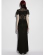 Punk Rave Black Gothic Perspective Lace Short Sleeve Shirt for Women