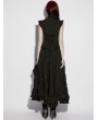 Punk Rave Black Gothic Embroidered Lace Stand Collar Shirt for Women