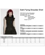 Punk Rave Black Gothic Embroidered Lace Stand Collar Shirt for Women