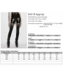 Punk Rave Black Gothic Embroidery Mesh Spliced Slim Fit Leggings for Women
