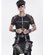 Devil Fashion Black Gothic Punk Panelled Shoulder Bag with Chain