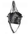 Devil Fashion Black Gothic Punk Panelled Shoulder Bag with Chain