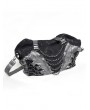 Devil Fashion Black Gothic Punk Panelled Shoulder Bag with Chain