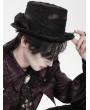 Devil Fashion Black Retro Gothic Ruffle Tassel Tie Hat