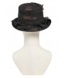 Devil Fashion Black Retro Gothic Ruffle Tassel Tie Hat