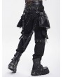 Devil Fashion Black Gothic Punk Studded Strap Leather Belt with Bag