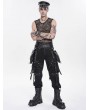 Devil Fashion Black Gothic Punk Studded Strap Leather Belt with Bag