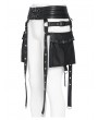 Devil Fashion Black Gothic Punk Studded Strap Leather Belt with Bag